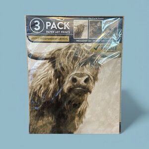 NEW BISON 3 PACK ART PRINT 11"X14" Farm Animal Portrait Buffalo Decor